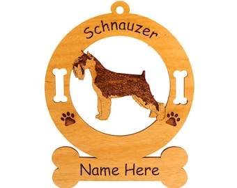 Standard Schnauzer Standing Dog Ornament Personalized with Your Dog's Name 4147