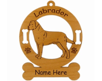 3478 Labrador Retriever 2  Standing Dog Ornament Personalized with Your Dog's Name