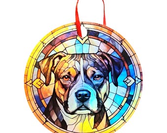 Staffordshire Terrier Straight View Design Holographic Dog Ornament #2
