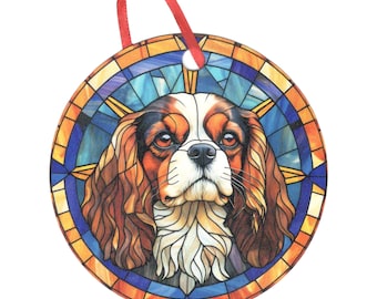 Adorno holográfico para perro Cavalier King Charles 4