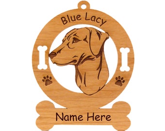 1807 Blue Lacy Head Dog Ornament Personalized With Your Dog's Name