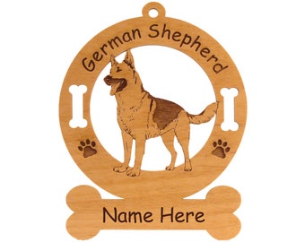 3212 German Shepherd Standing #2 Ornament Personalized with Your Dog's Name