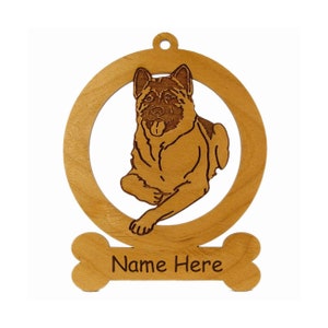 Akita Laying Down Ornament 081128 Personalized With Your Dog's Name image 1