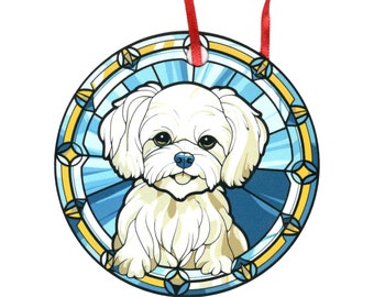 Maltipoo Design Holographic Dog Ornament