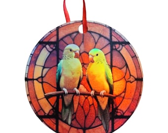 Parakeet 5 Holographic Bird Ornament