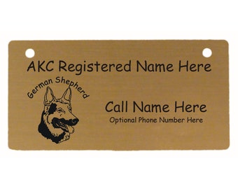 German Shepherd Crate Tag - Choice of 3 Designs Personalized with Your Dog's Name