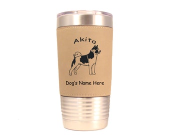 Vaso de 590 ml (20 oz) de Akita: taza de viaje personalizada de acero inoxidable