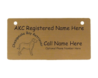 Chesapeake Bay Retriever Crate Tags - Choice of 2 Designs Personalized with Your Dog's Name