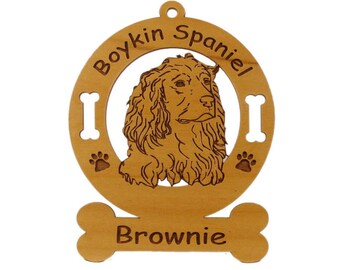 1963 Boykin Spaniel Head Dog Ornament Personalized with Your Dog's Name