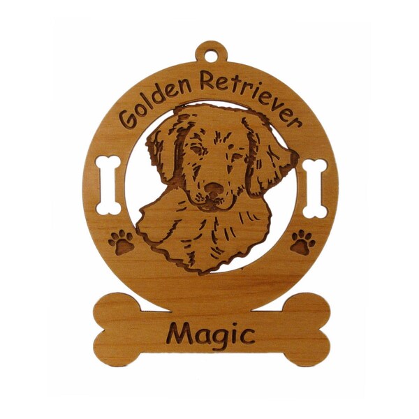 3261 Golden Retriever Pup Dog Ornament Personalized with Your Dog's Name