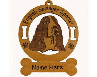 English Springer Spaniel 3167 Dog Ornament Personalized with Your Dog's Name