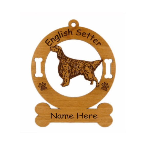 English Setter Standing Dog Ornament Personalized with Your Dog's Name 3158