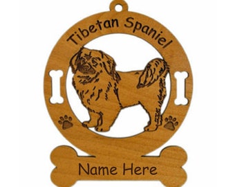 4168 Tibetan Spaniel Dog Ornament Personalized with Your Dog's Name