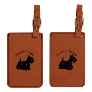 Scottish Terrier Standing Luggage Tag 2 Pack L3895