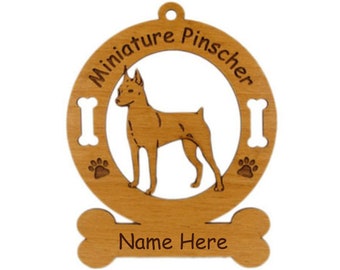 3562 Miniature Pinscher Dog Ornament Personalized with Your Dog's Name