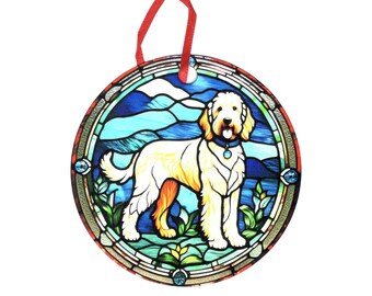 Goldendoodle Standing Design Holographic Ornament