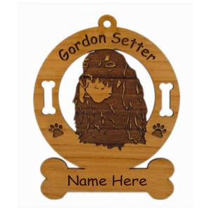3277 Gordon Setter Head Dog Ornament Personalized with Your Dog's Name
