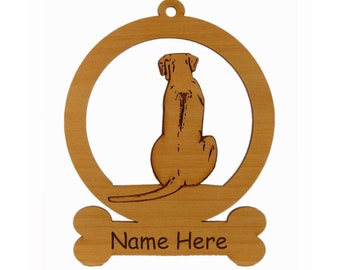 Rhodesian Ridgeback Sitting Ornament 083821 Personalized With Your Dog's Name