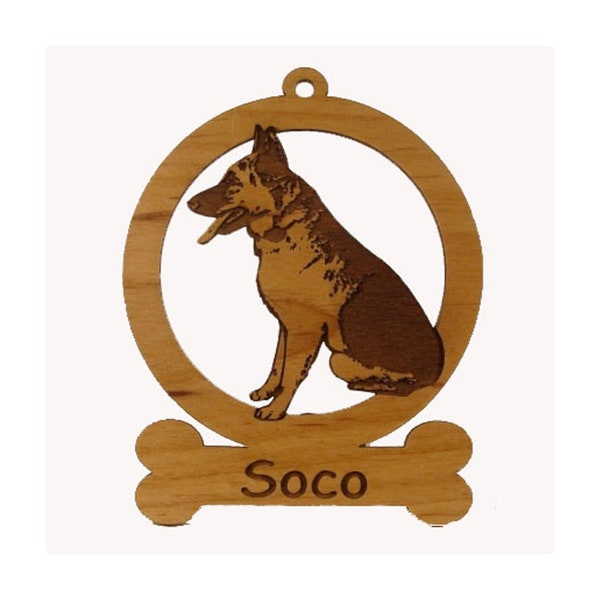 German Shepherd Sitting Ornament 083220 Personalized With Your Dog's Name
