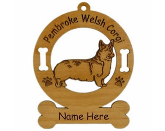 2198 Pembroke Welsh Corgi Dog Ornament Personalized with Your Dog's Name