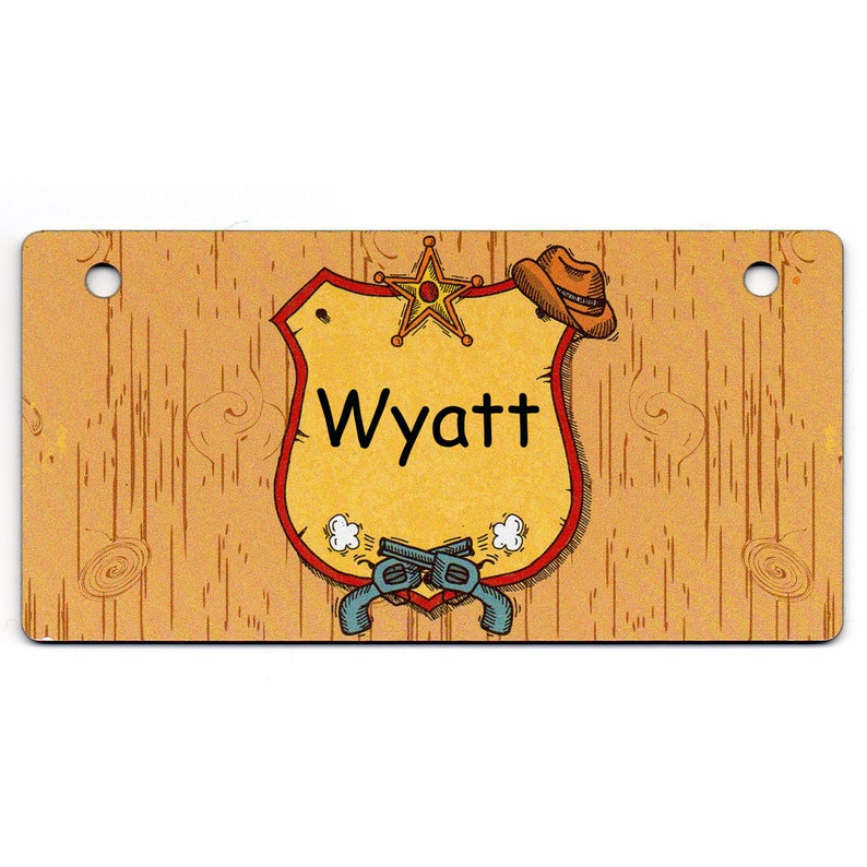 Western Sheriff's Badge Design Crate Tag Personalized with image 0