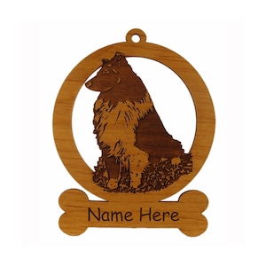 Sheltie BiBlack Sitting Dog Ornament 083931 Personalized With Your Dog&#39;s Name