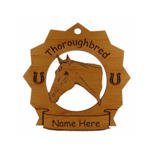 Thoroughbred Horse 2 Ornament Personalized with Your Horse's Name 8310