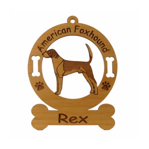 American Foxhound Standing Ornament Personalized with Your Dog&#39;s Name 1244