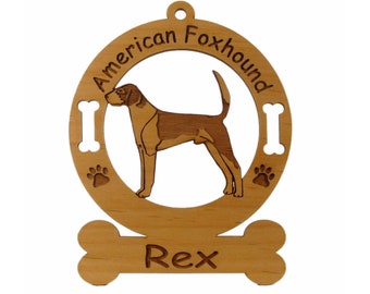1244 American Foxhound Standing Dog Ornament Personalized with Your Dog's Name