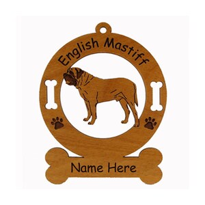 English Mastiff Standing Dog Ornament Personalized with Your Dog&#39;s Name 3156
