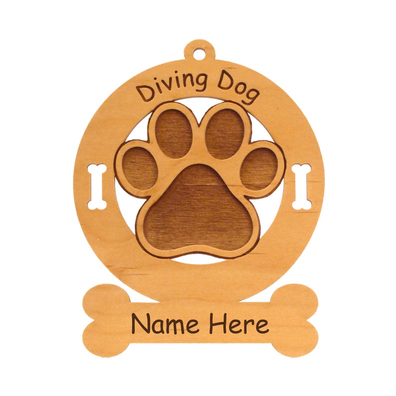 Diving Dog Ornament Personalized with Your Dog's Name image 0