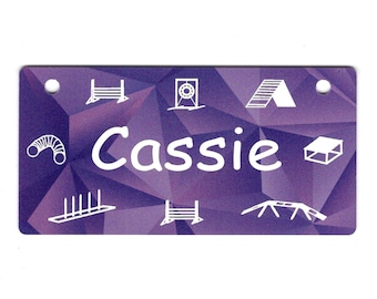 Personalized Agility Dog Crate Tag: Engraved Plastic Pet ID