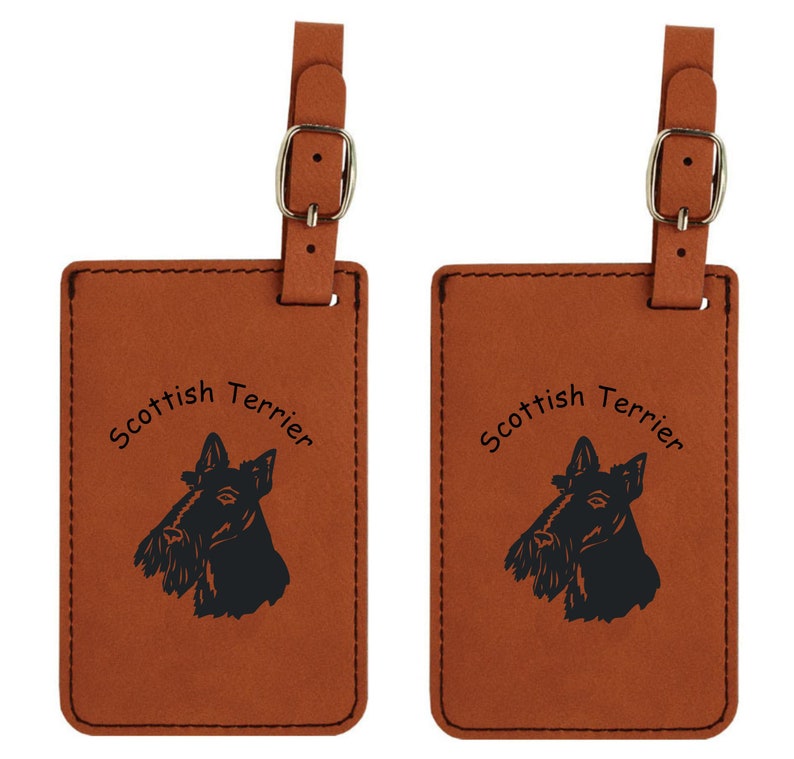 Scottish Terrier Head Luggage Tag 2 Pack L3897  FREE SHIPPING image 0