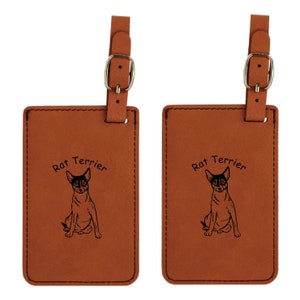 Rat Terrier Sitting Luggage Tag 2 Pack L3803
