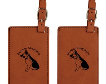 German Shepherd Sitting Luggage Tag 2 Pack L3220