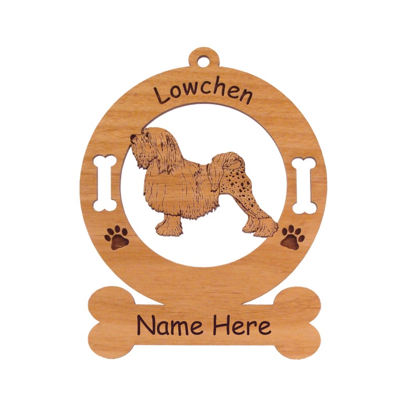 3510 Lowchen Standing 2 Dog Ornament Personalized with Your Dog's Name image 1