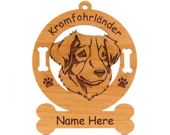 Kromfohrlander Head Dog Ornament Personalized with Your Dog's Name