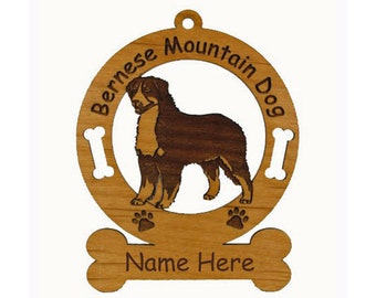 1727 Bernese Mountain Dog Ornament - Personalized with Your Dog's Name