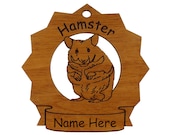 Hamster Personalized Wood Ornament Personalized with your Pet's Name