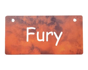 Orange Storm Crate Tag Personalized with Your Dog's Name