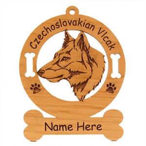 Czechoslovakian Vlcak Dog Ornament Personalized with Your Dog&#39;s Name