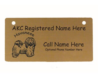 Havanese Crate Tags- Choice of Designs Personalized with Your Dog's Name