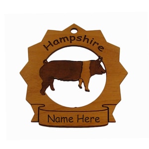 Hampshire Hog Pig Ornament Personalized with Your Pig&#39;s Name