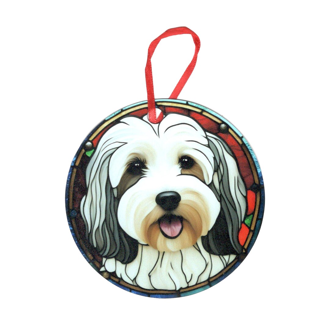 Havanese Stained Glass Design Holographic Ornament - Etsy