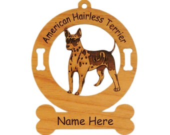 American Hairless Terrier Standing #2 Dog Ornament Personalized with Your Dog's Name 1245