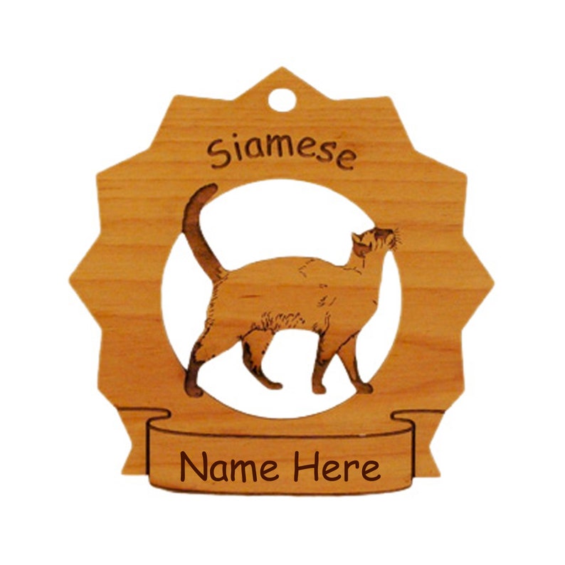 7389 Siamese Cat Wood Ornament Personalized with Your image 0