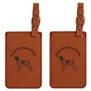 German Wirehaired Pointer Standing Luggage Tag 2 Pack L4236