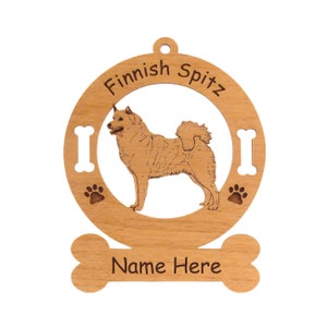 Finnish Spitz Standing 2 Dog Ornament Personalized with Your Dog&#39;s Name 3184