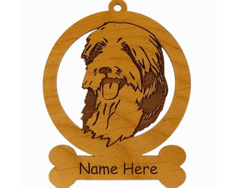 Bearded Collie Ornament 081558 Personalized With Your Dog's Name