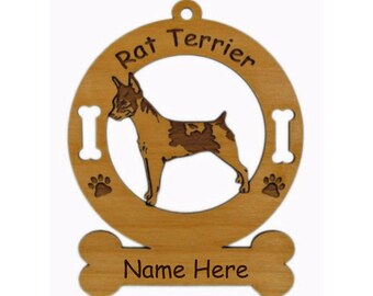3804 Rat Terrier Standing Dog Ornament Personalized with Your Dog's Name